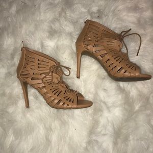 Nude Lace up Heels